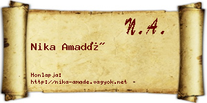 Nika Amadé névjegykártya